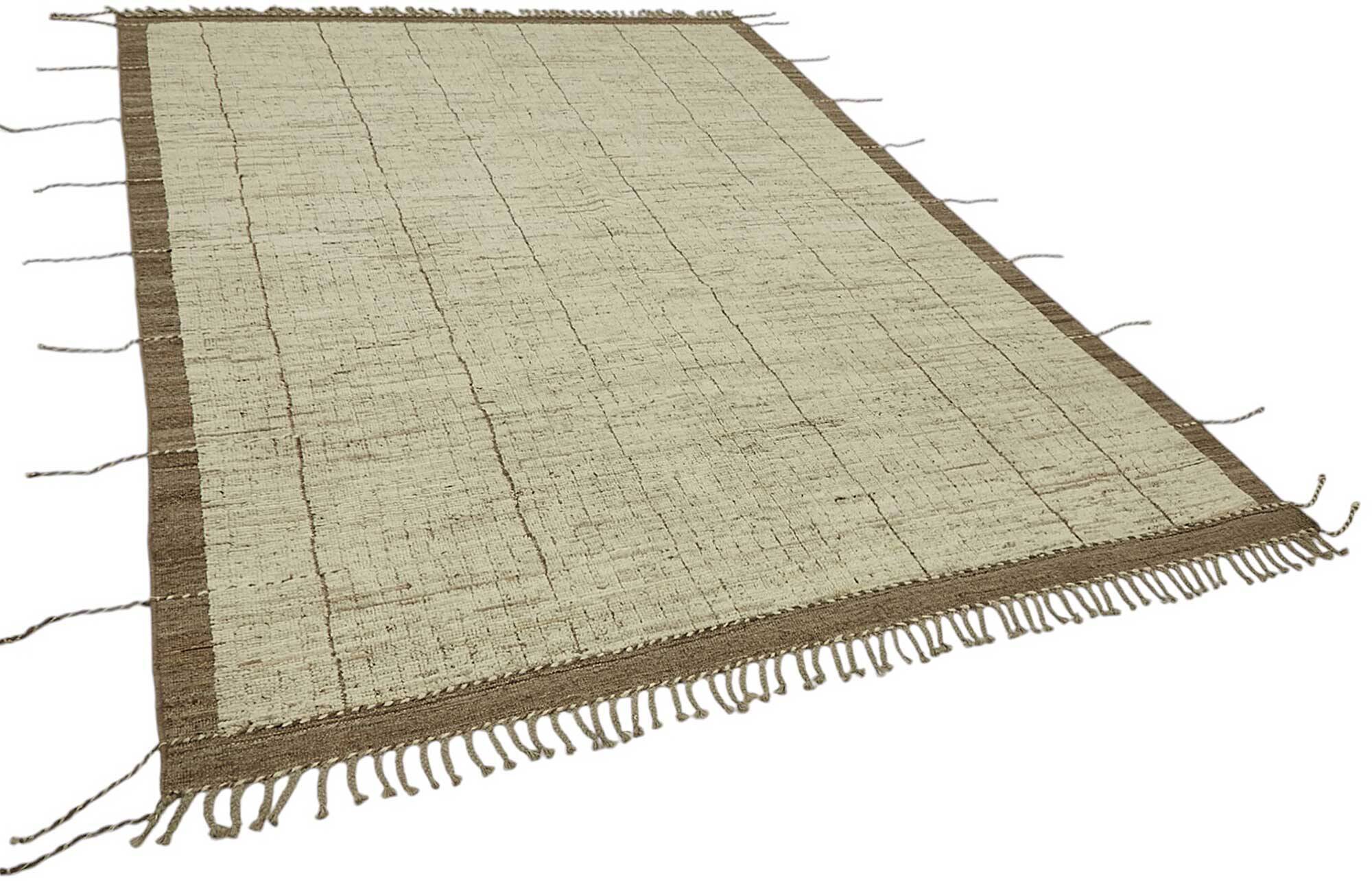 Handmade Turkish One of a Kind 216 cm x 308 cm Beige Wool Carpet