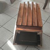 Charming period heater of the decorative arts in solid walnut