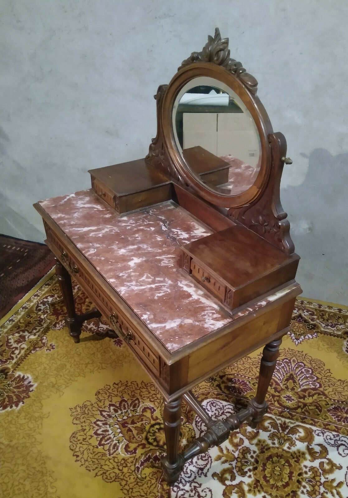 Louis XVI-style walnut hairdresser