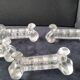 4 large pressed moulded glass knife rests