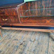 Enfilade vintage en palissandre, meuble coiffeuse ancien, commode