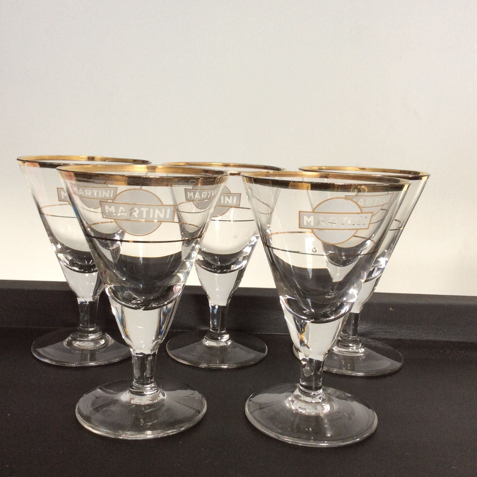 Series of 5 glasses in Martini from the 50/60