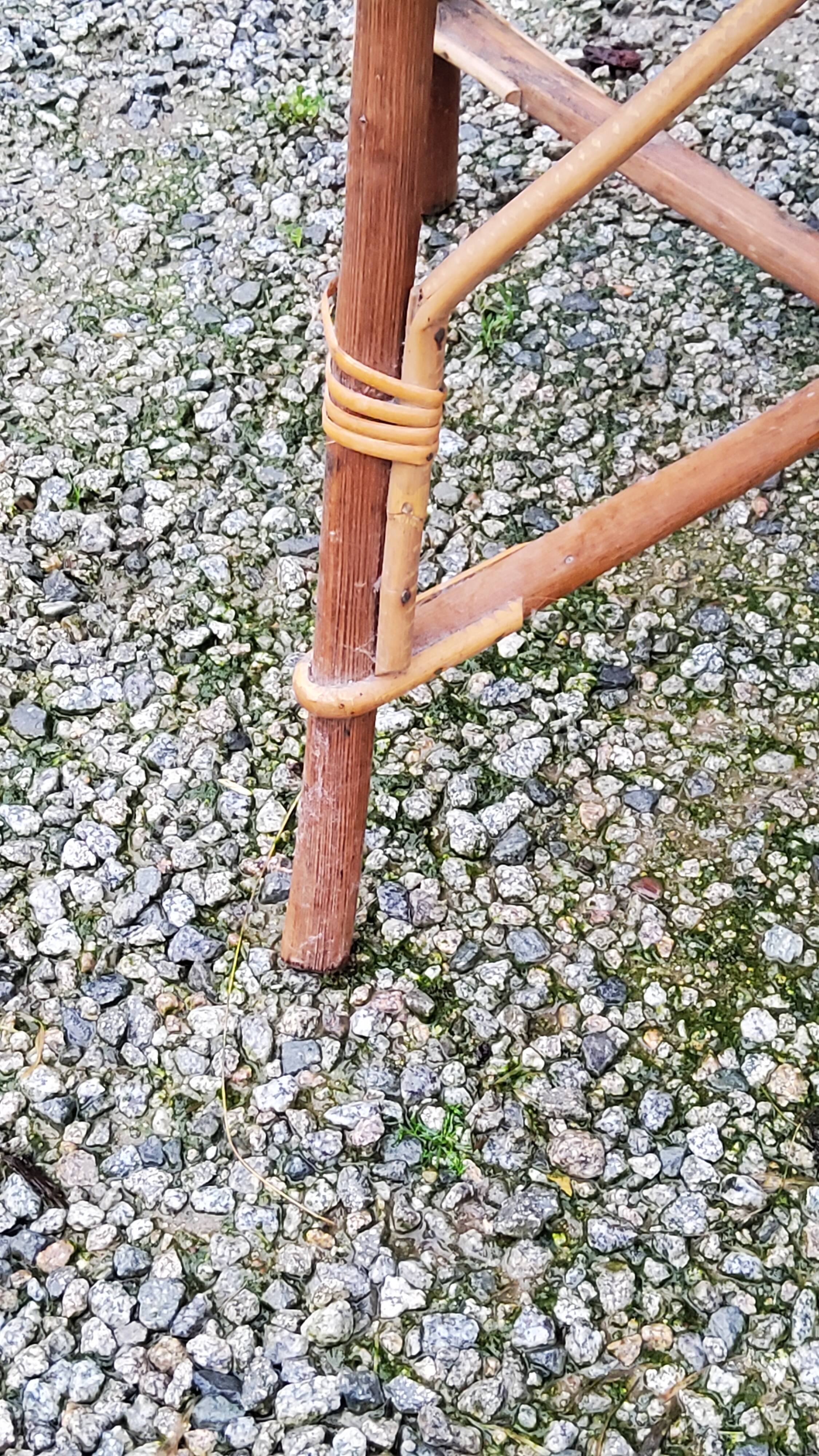 Rattan and wicker armchair from the 50s