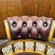 Ensemble de chaises de bureau Chesterfield Captain anglaises rouges