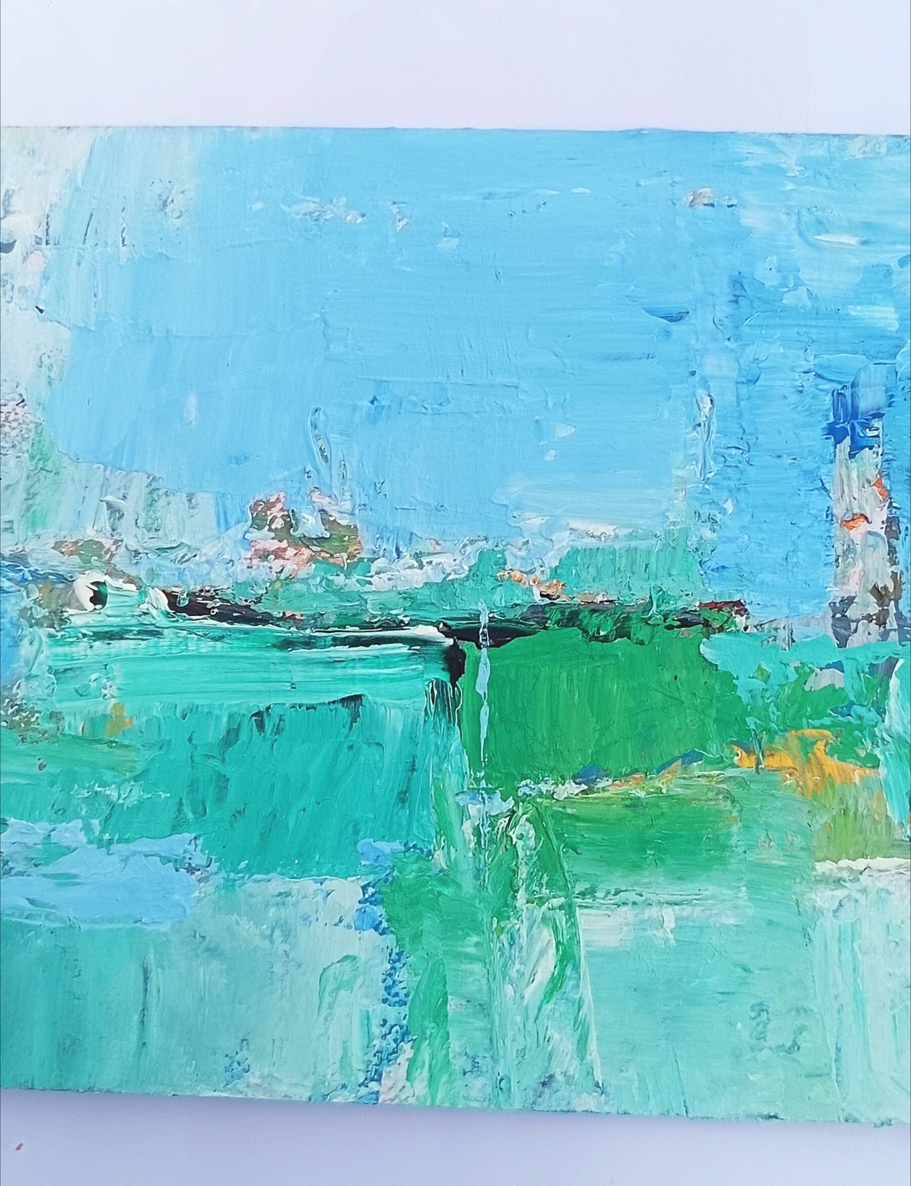 Peinture abstraite originale lumineuse – dlg Nicolas de Stael