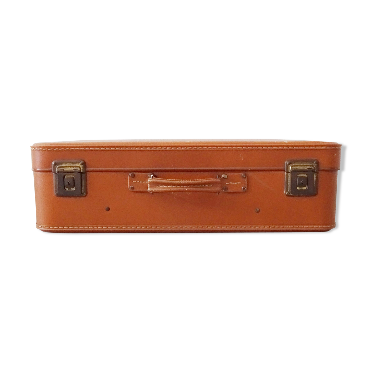 Suitcase cognac-colored, hard suitcase