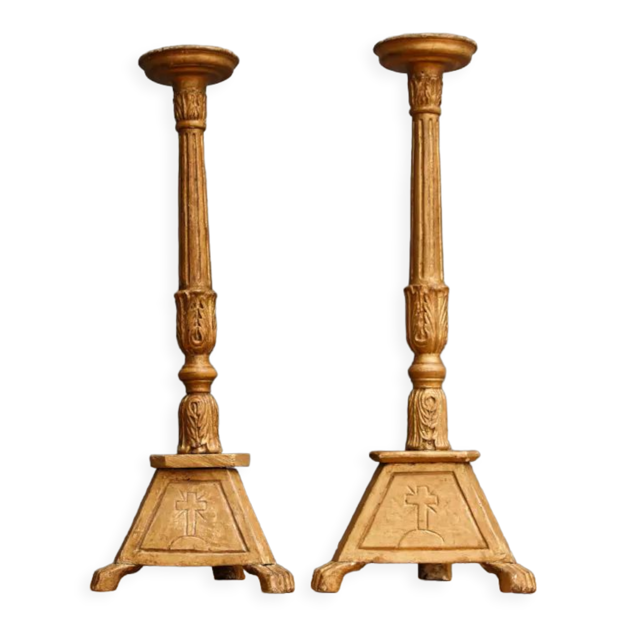 Pair of wooden candle spades, 18th century