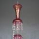 Chandelier pendants 19th golden colored glass and gilding
