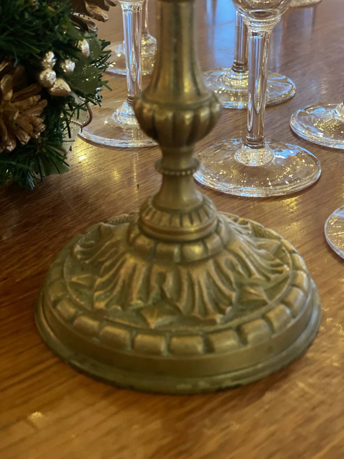 Old bronze candle holder