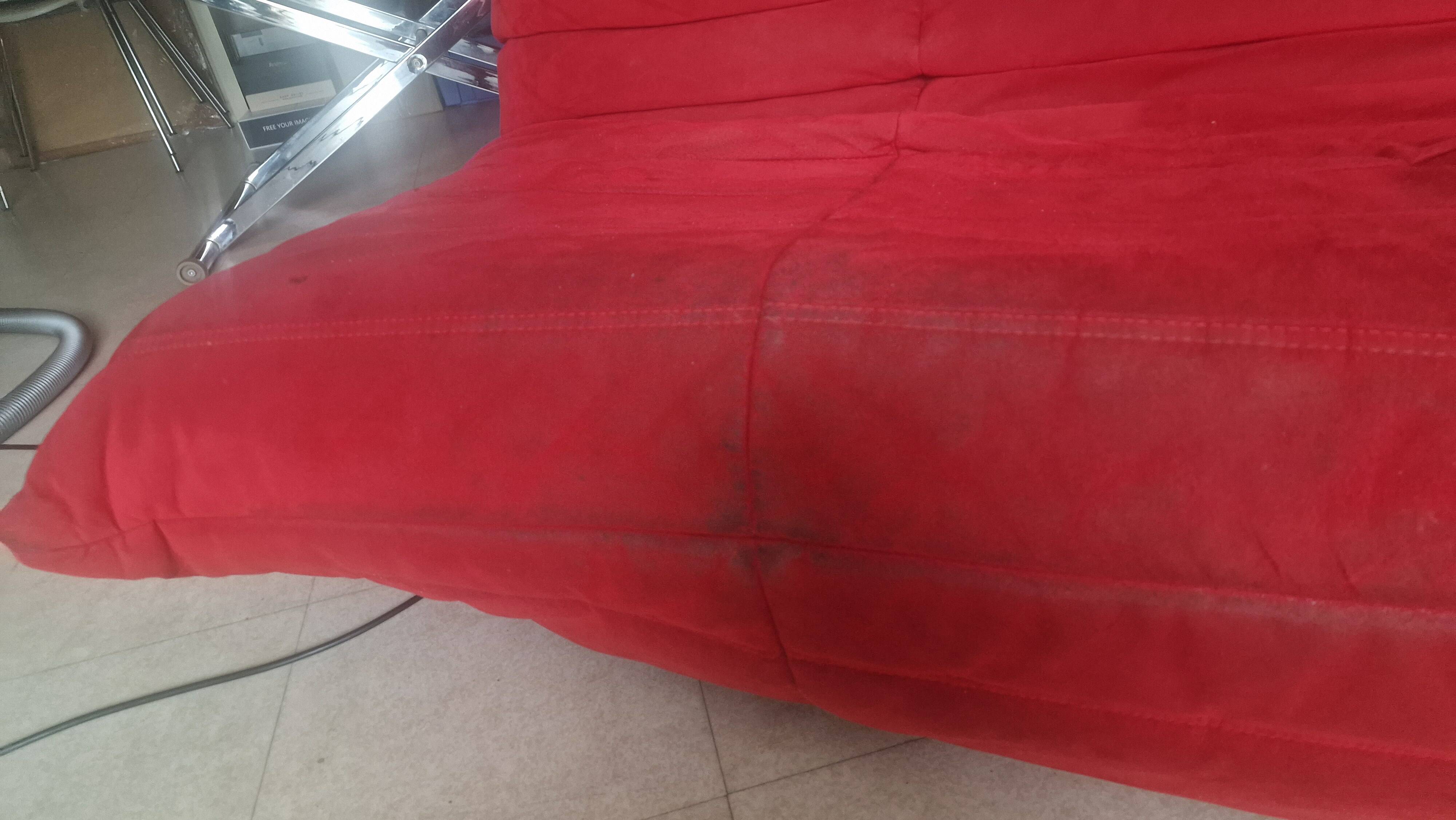 TOGO Set from Ligne Roset - Alcentara Red - Sofa Bed - Corner Armchair - Armchair