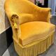 Fauteuil Crapaud velours vintage