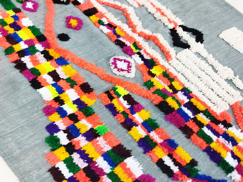 Handmade moroccan berber carpet 263 x 145 cm