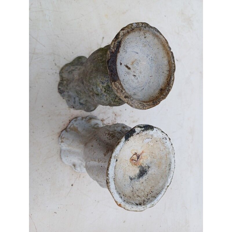 Pair of cast iron vases from 1900 from Charleville-Mézières