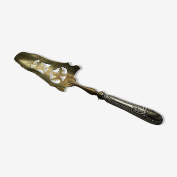 Openwork pie shovel with silver and gold metal hallmarked