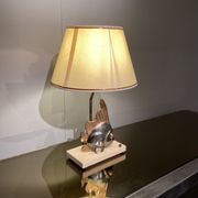 Vintage fish lamp in gold and copper metal