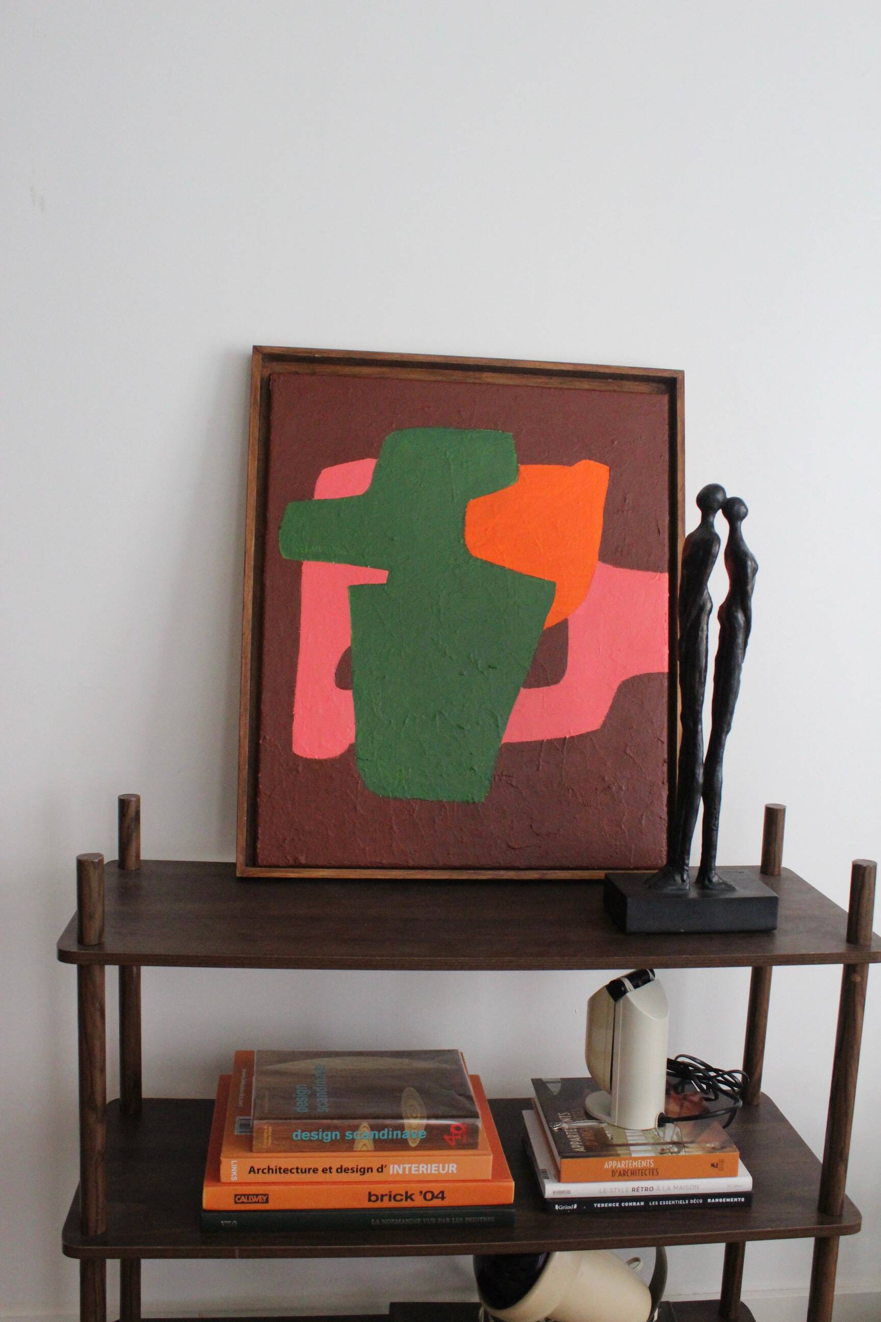 Colorful abstract on canvas "brick" 55x45cm by Bodasca