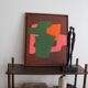 Colorful abstract on canvas "brick" 55x45cm by Bodasca