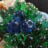 Murano wall sconces – coloured grape glass, bronze anemone