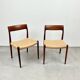 Ensemble de 2 chaises modèle 77 en palissandre et corde à papier par Niels O. Møller