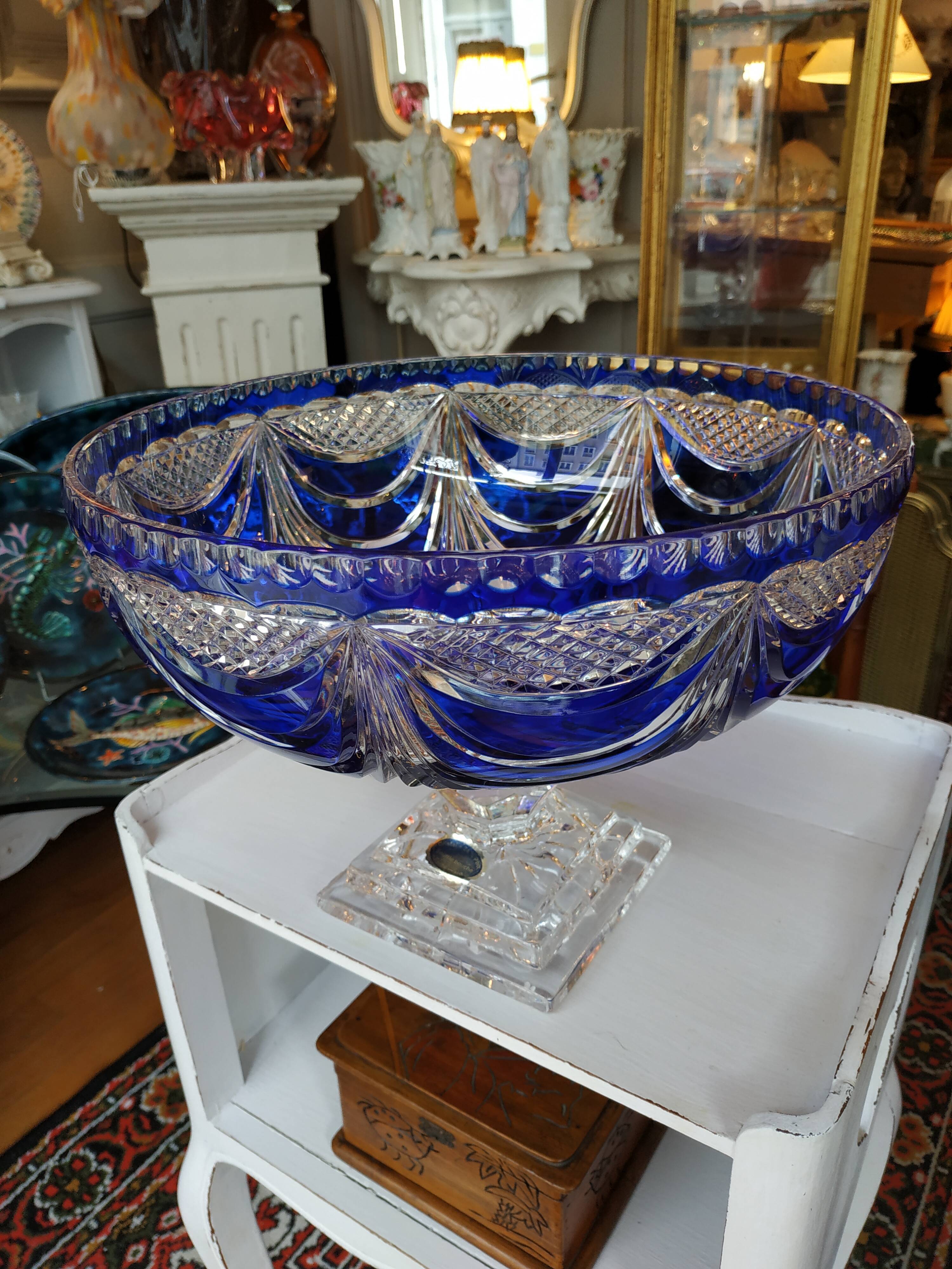 Blue Lorraine crystal cup