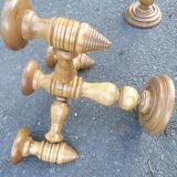 Pair of turned wooden candlesticks