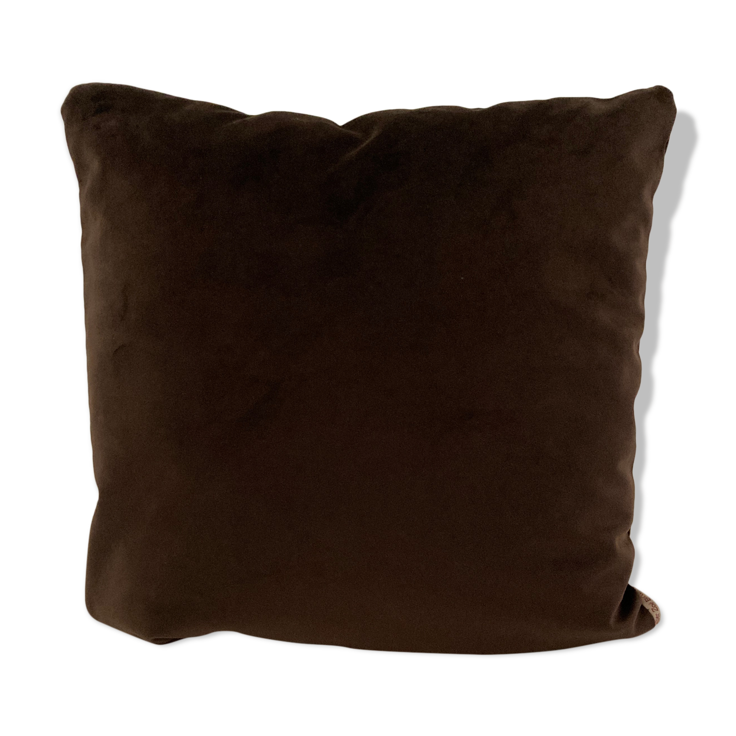 Chocolate brown velvet cushion