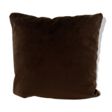 Chocolate brown velvet cushion