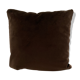 Coussin velours marron chocolat