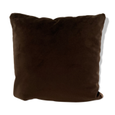 Coussin velours marron chocolat
