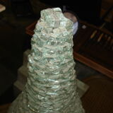 Lamp in glass pieces assembled on metal frame