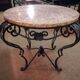Wrought iron and marble coffee table