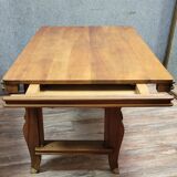 Art Deco period dining table in blond mahogany circa 1950