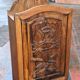 Small bar cabinet, carved wood, Alpine folk art