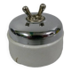 legrand double switch in chrome and porcelain