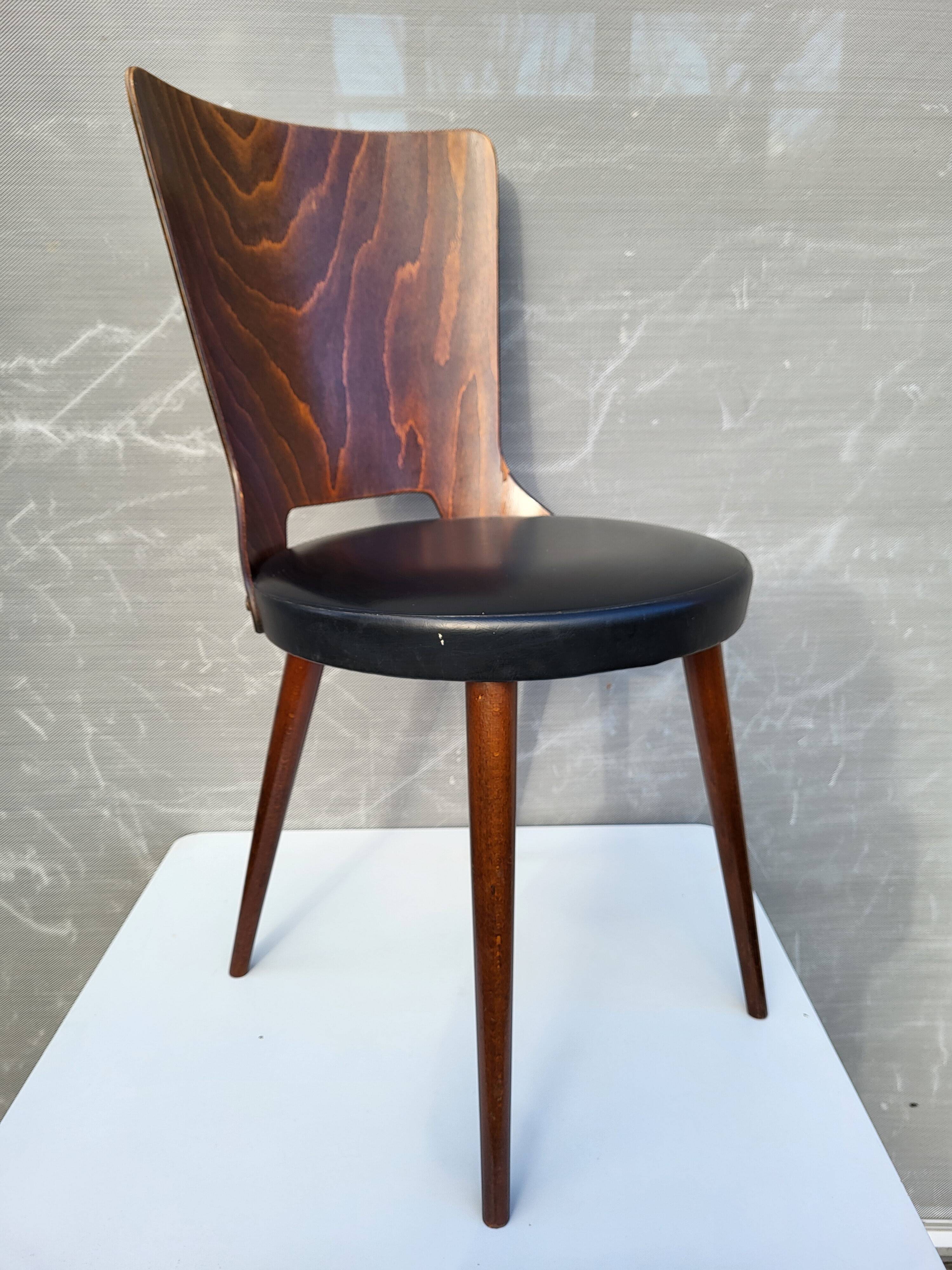 Pair of Dove chairs • Baumann • Black faux leather