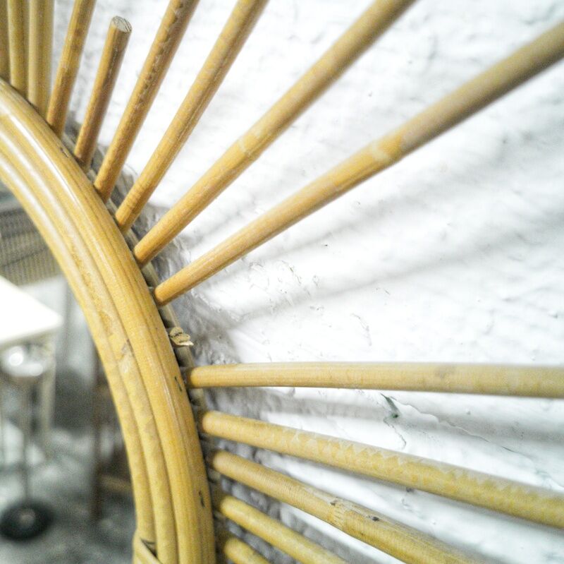 Rattan sun mirror