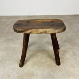 Solid wood brutalist farmhouse stool