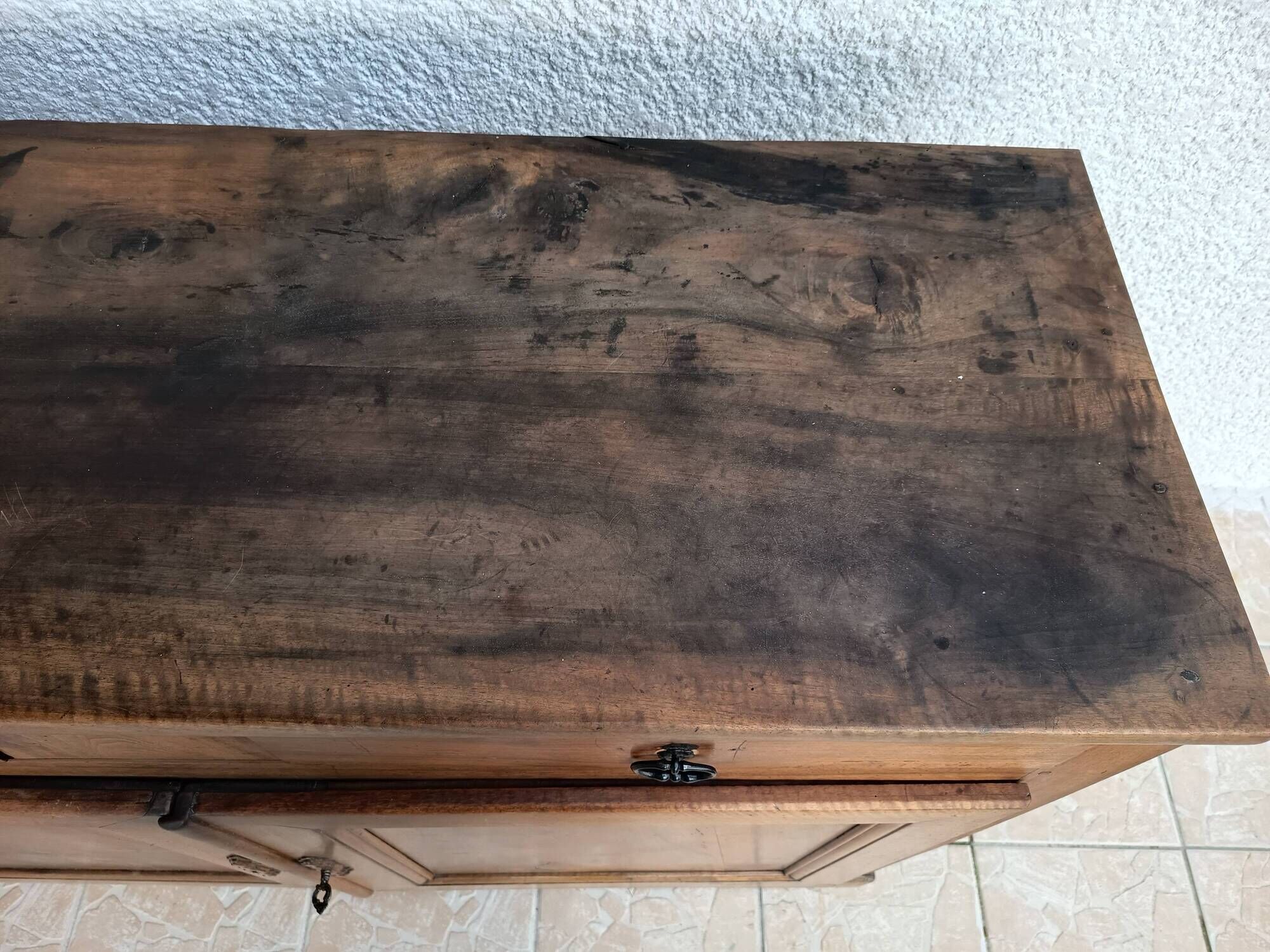 Rustic walnut sideboard