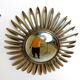 Vintage brass sunburst mirror, 1970s
