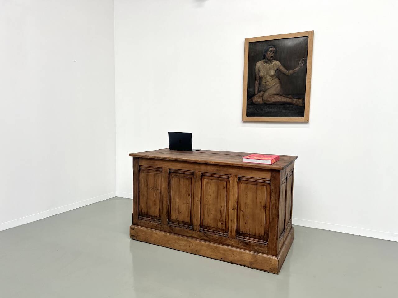 Old pine trading counter, circa 1950