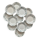 12 Lunéville "Garland" ironstone dessert plates