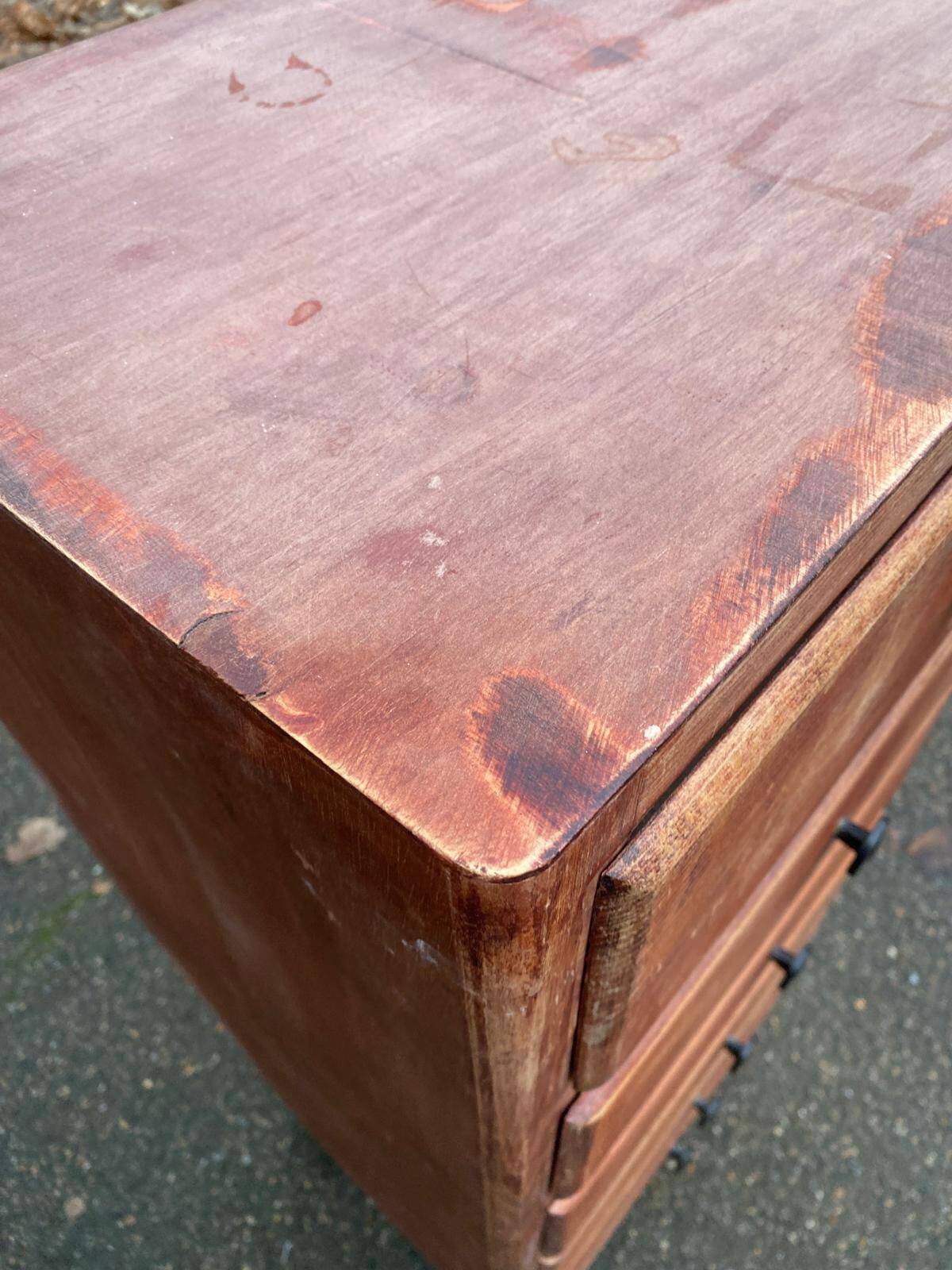 Art Deco chest of drawers, 1950s, in wood