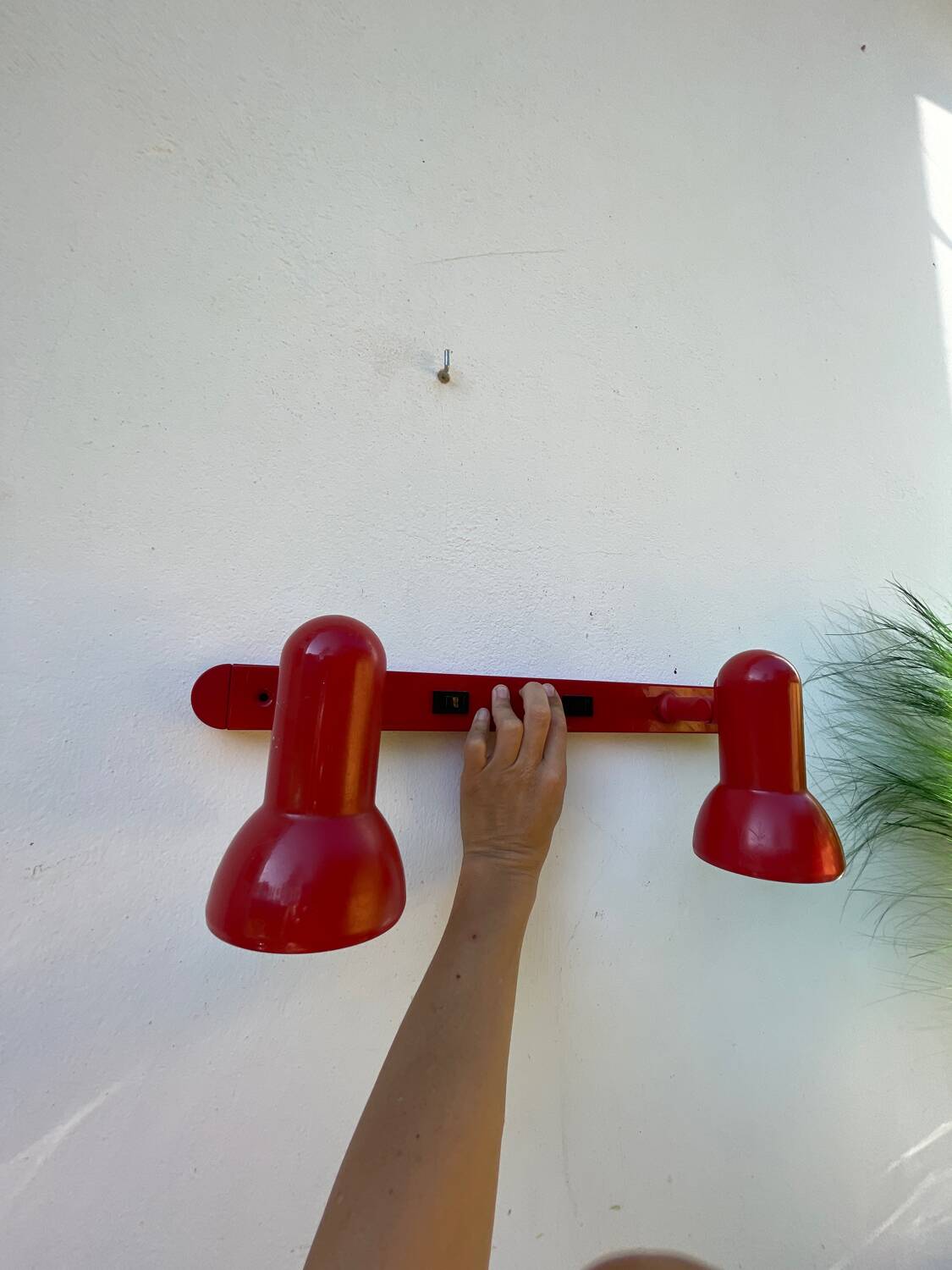 Applique 2 spots orientables en métal rouge