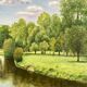 Green landscape signed