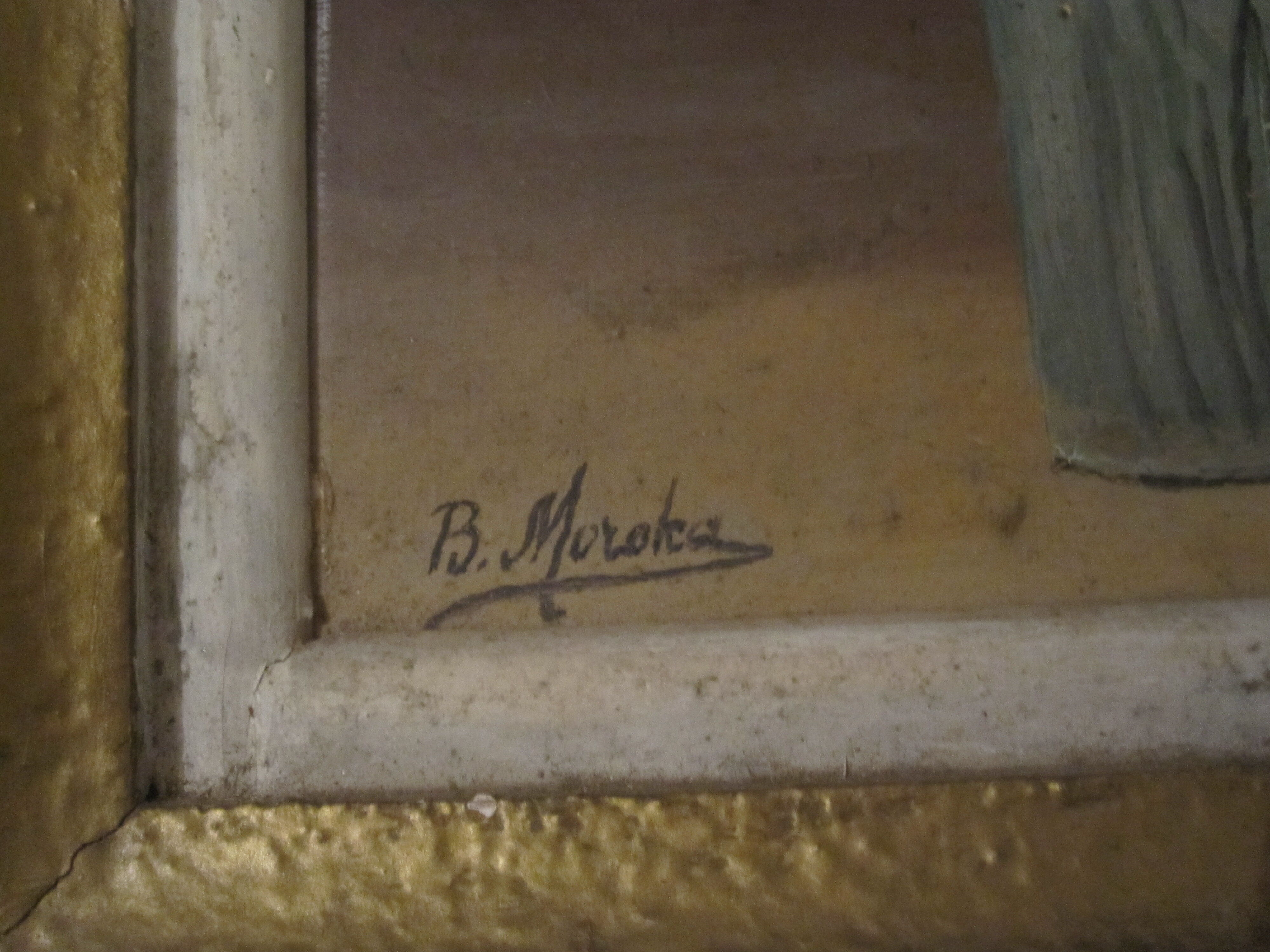 Paint pot flowers signed framework