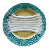 Assiette à asperges en barbotine style art nouveau manufacture d’Orchies