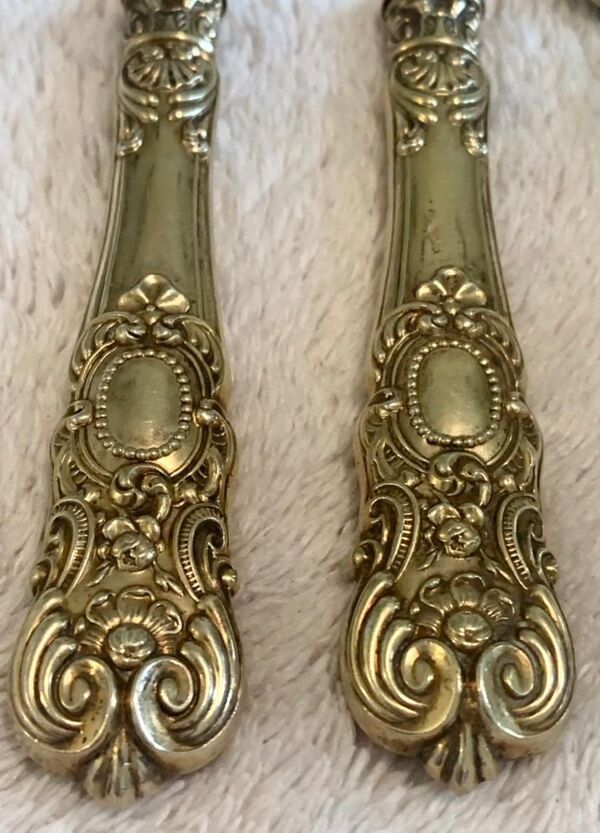 Couverts dorés en vermeil style louis xiv epoque napoléon iii 19ème siècle