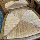 6 vintage Louis XV dining chairs with rush seats from the 20th century.