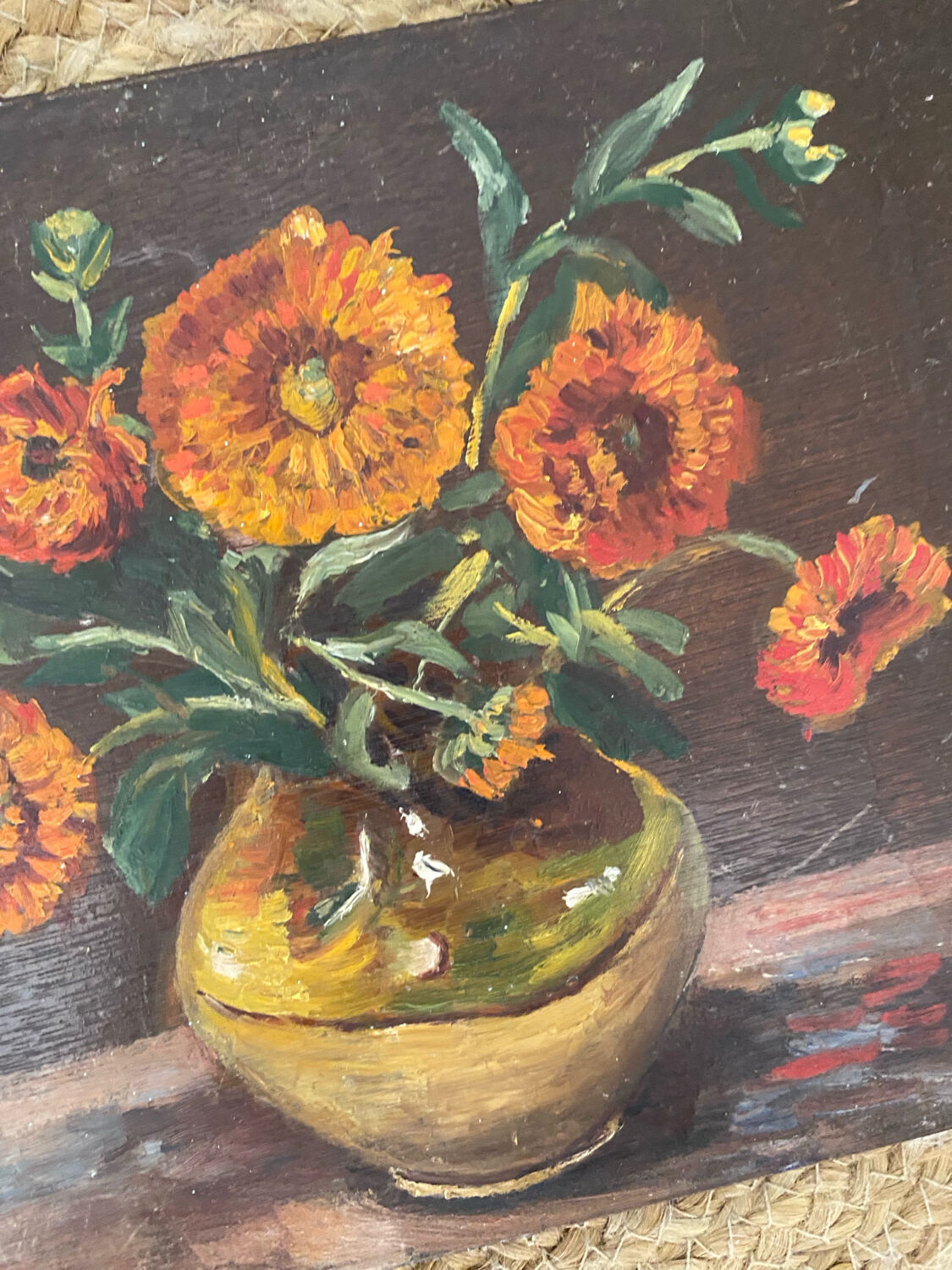 Still life "marigolds in a vase"