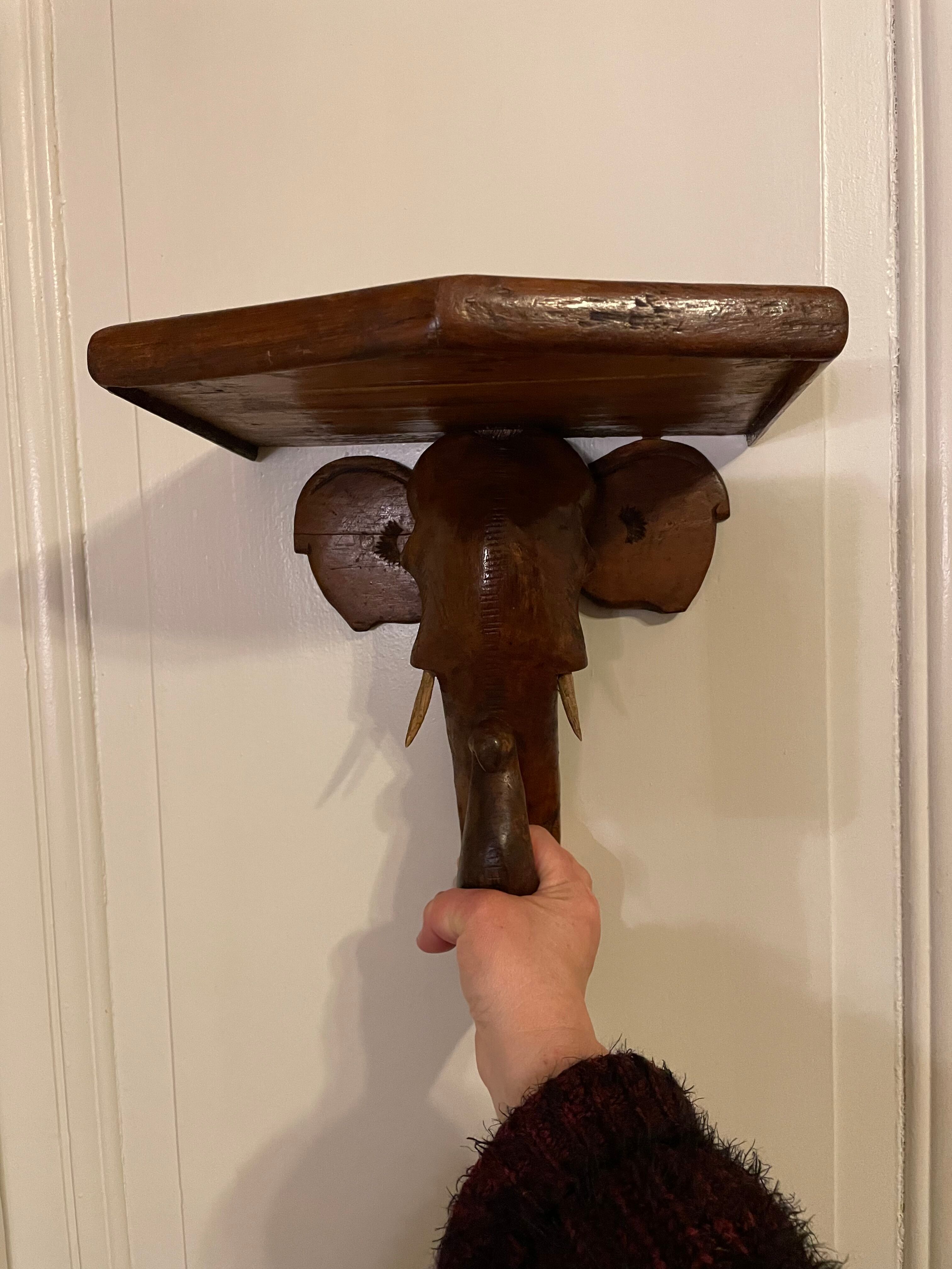 Wall console elephant head